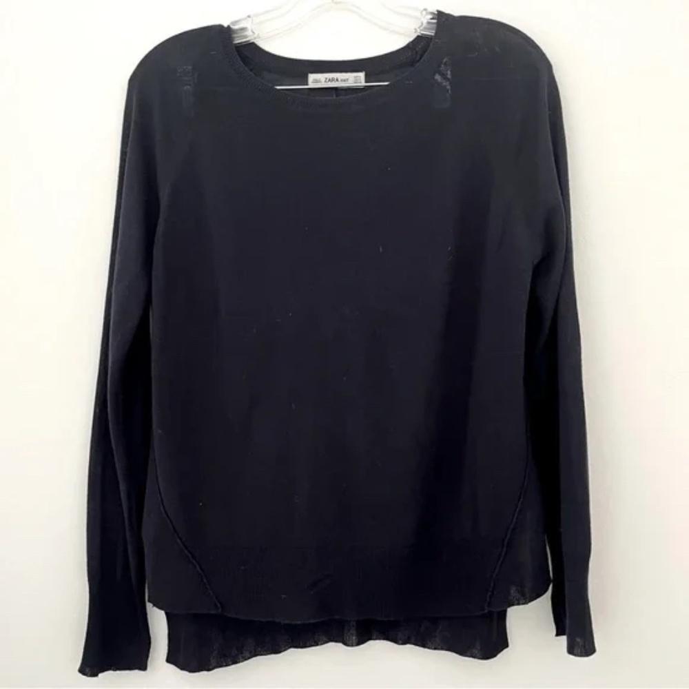 Zara lightweight sweater in navy size small